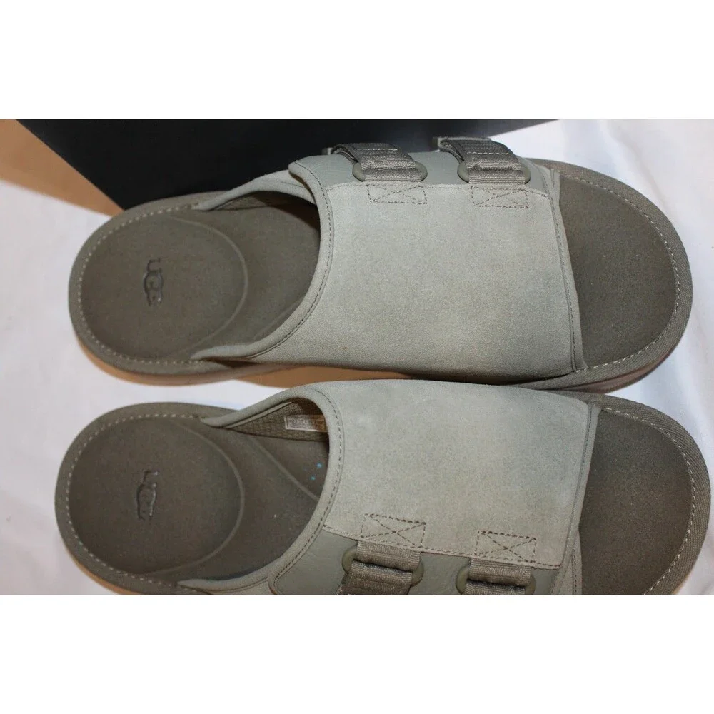 UGG MEN GOLDENCOAST STRAP SLIDE SANDALS SHADED CLOVER SZ 12 NIB